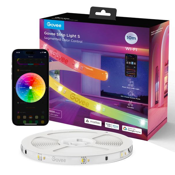 Govee LED Stripe Light S, Wi-Fi / Bluetooth / Matter, 10 m, RGBIC
