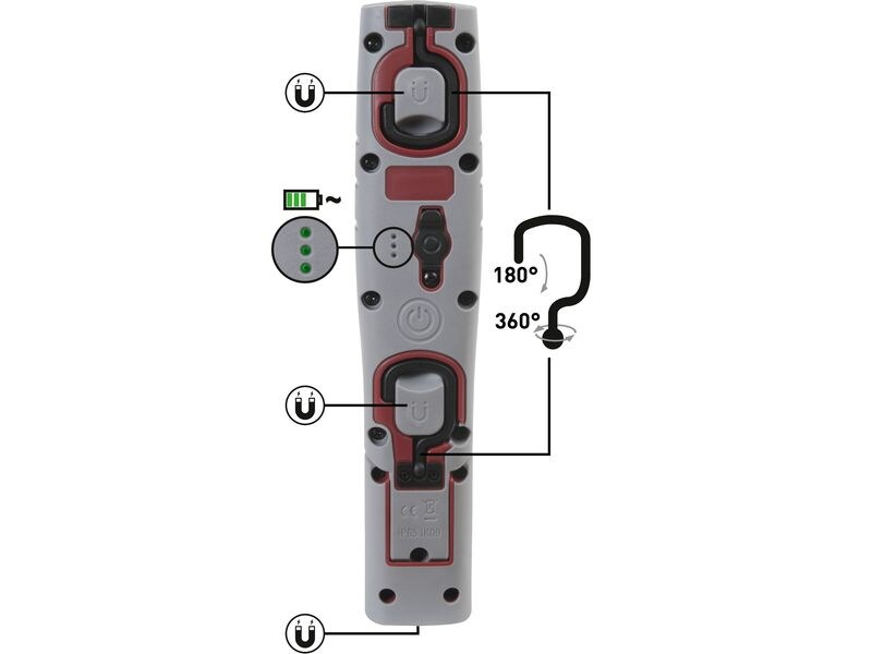 Kraftwerk 12 x LED Handlampe Inspection 700, 3.7 V, 2600 mAh