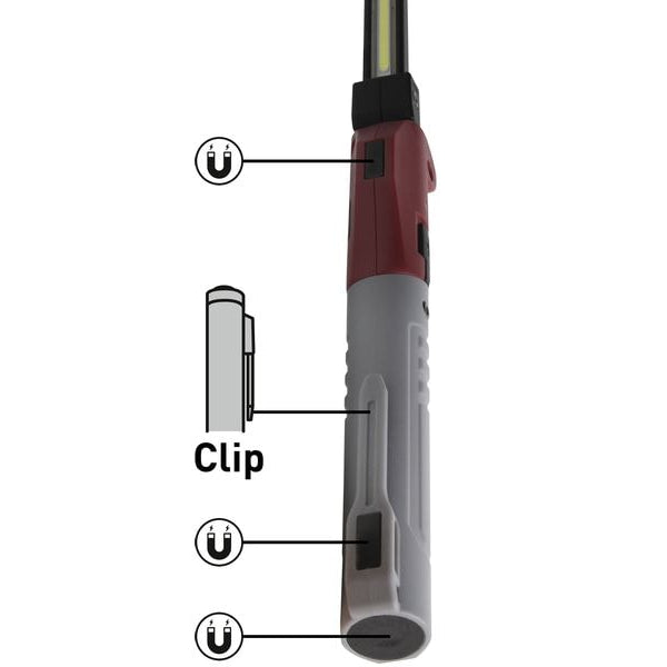 Kraftwerk 9 x LED Handlampe Slimlight 800, 3.7 V, 2600 mAh