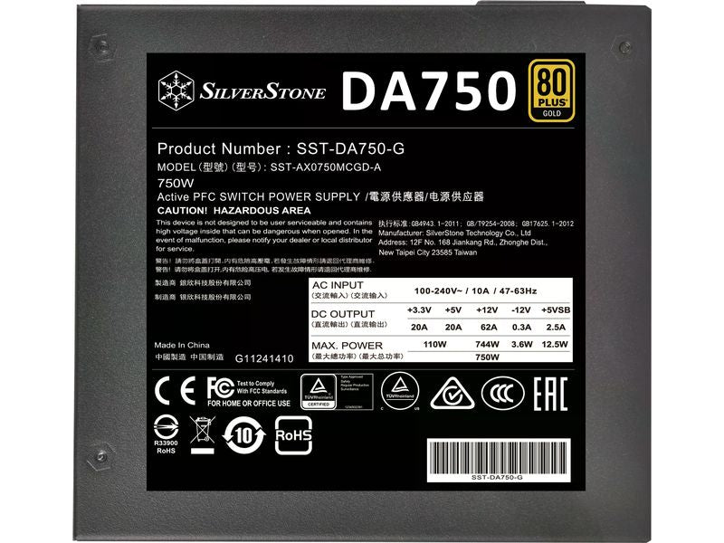 SilverStone Netzteil DA750 Gold 750 W