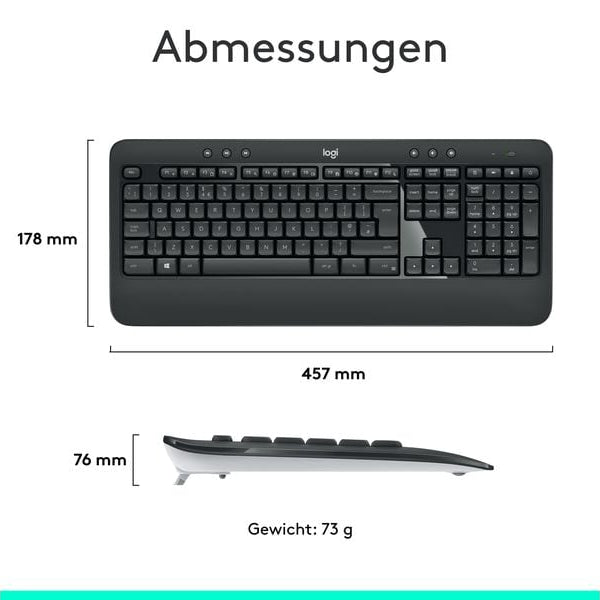Logitech Tastatur-Maus-Set MK540 Advanced CH-Layout, für Windows