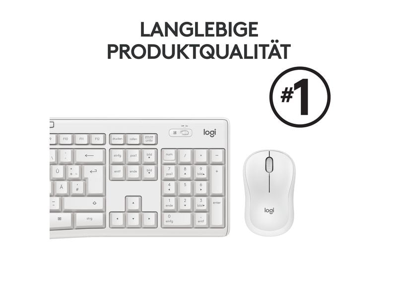 Logitech Tastatur-Maus-Set MK295 White CH-Layout