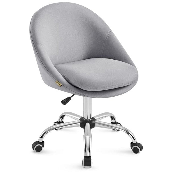 Songmics Bürostuhl ohne Armlehnen, mit Fusskreuz, Grau