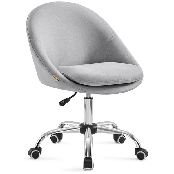 Songmics Bürostuhl ohne Armlehnen, mit Fusskreuz, Grau