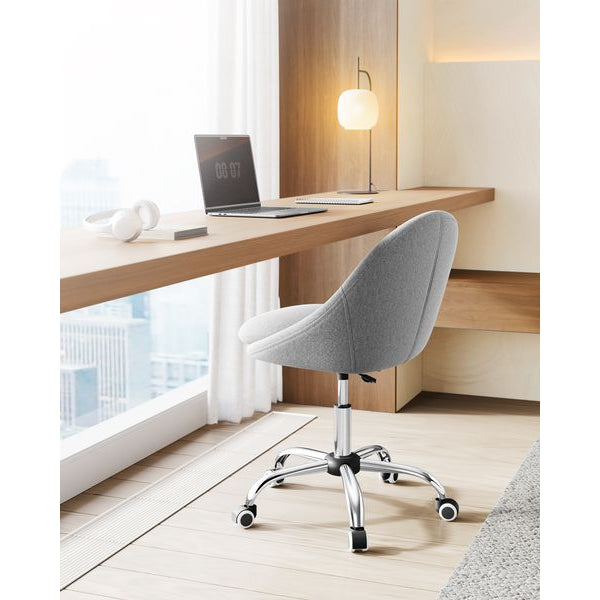 Songmics Bürostuhl ohne Armlehnen, mit Fusskreuz, Grau