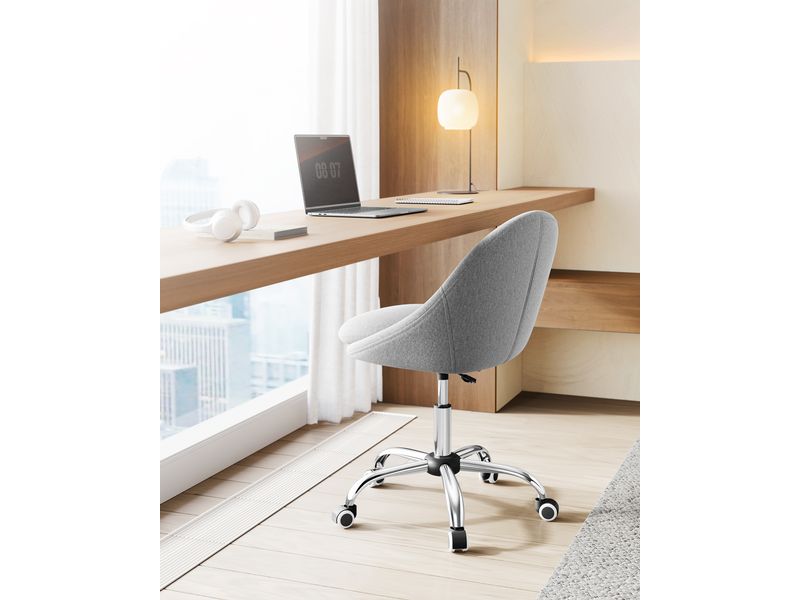 Songmics Bürostuhl ohne Armlehnen, mit Fusskreuz, Grau