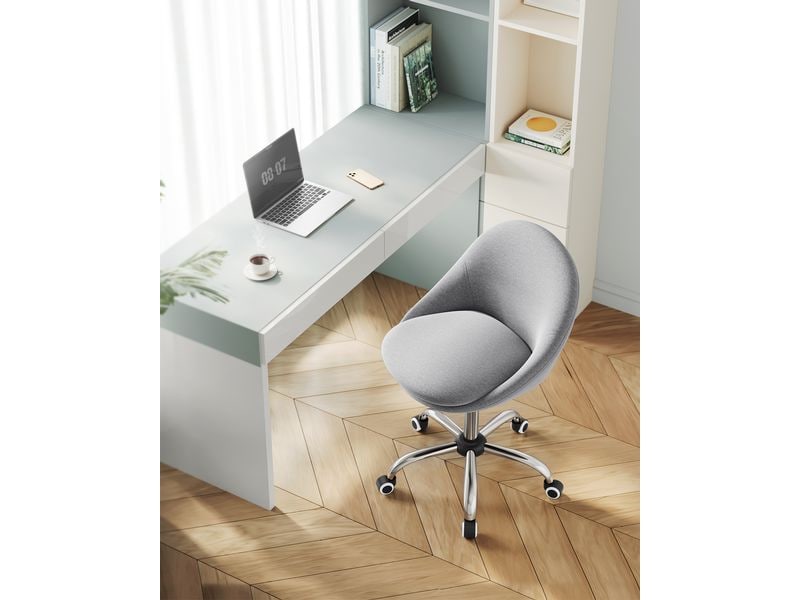 Songmics Bürostuhl ohne Armlehnen, mit Fusskreuz, Grau