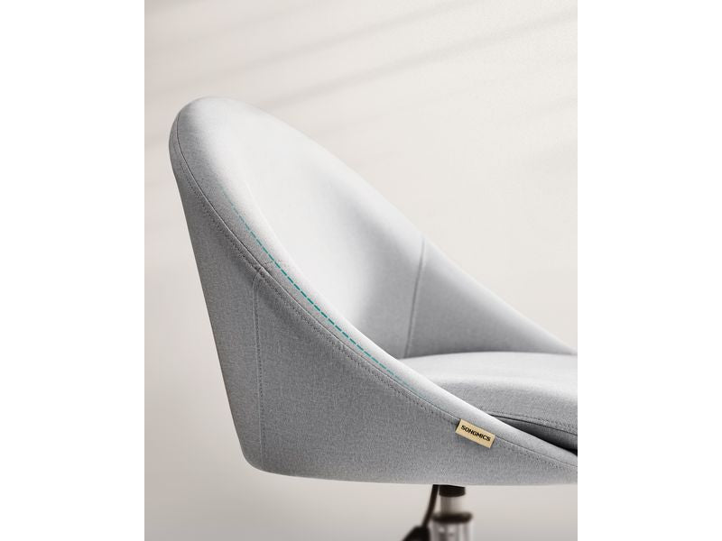 Songmics Bürostuhl ohne Armlehnen, mit Fusskreuz, Grau