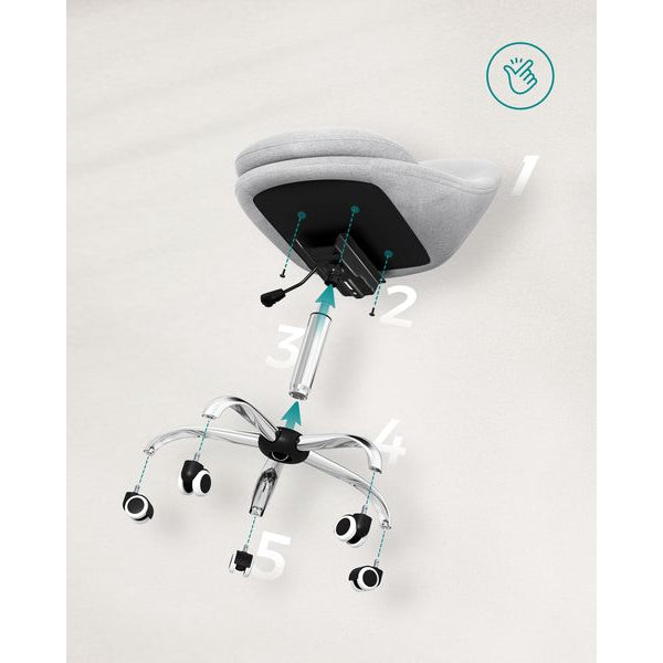 Songmics Bürostuhl ohne Armlehnen, mit Fusskreuz, Grau