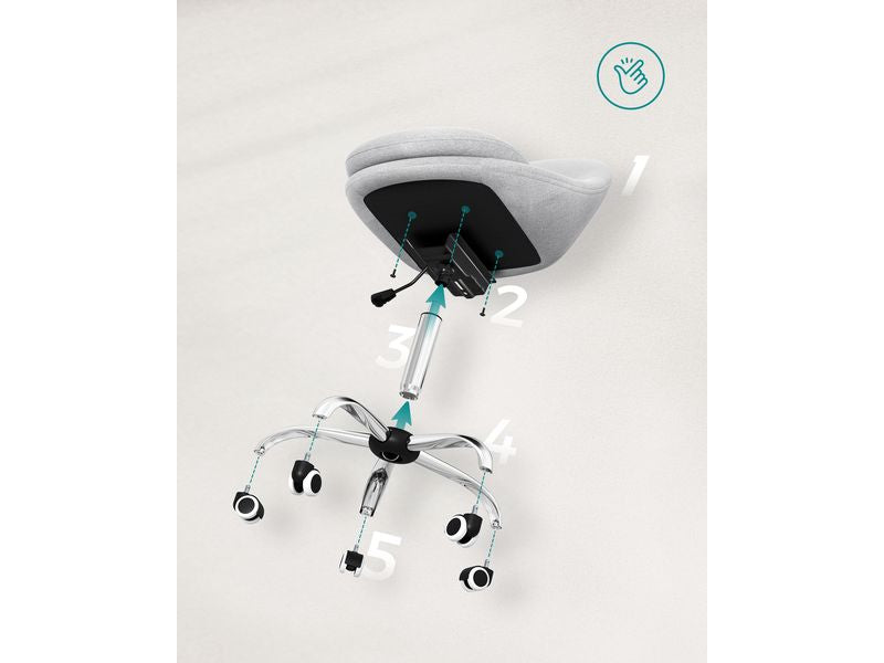 Songmics Bürostuhl ohne Armlehnen, mit Fusskreuz, Grau