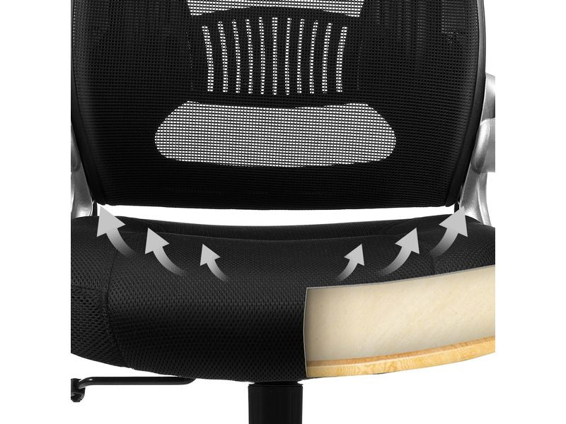 Songmics Bürostuhl mit Netzbezug, Armlehnen und Kopfstütze