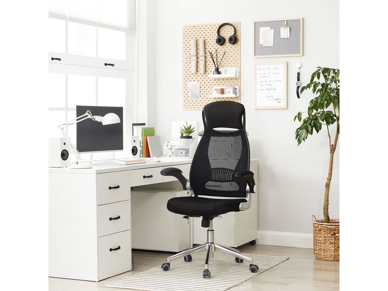 Songmics Bürostuhl mit Netzbezug, Armlehnen und Kopfstütze