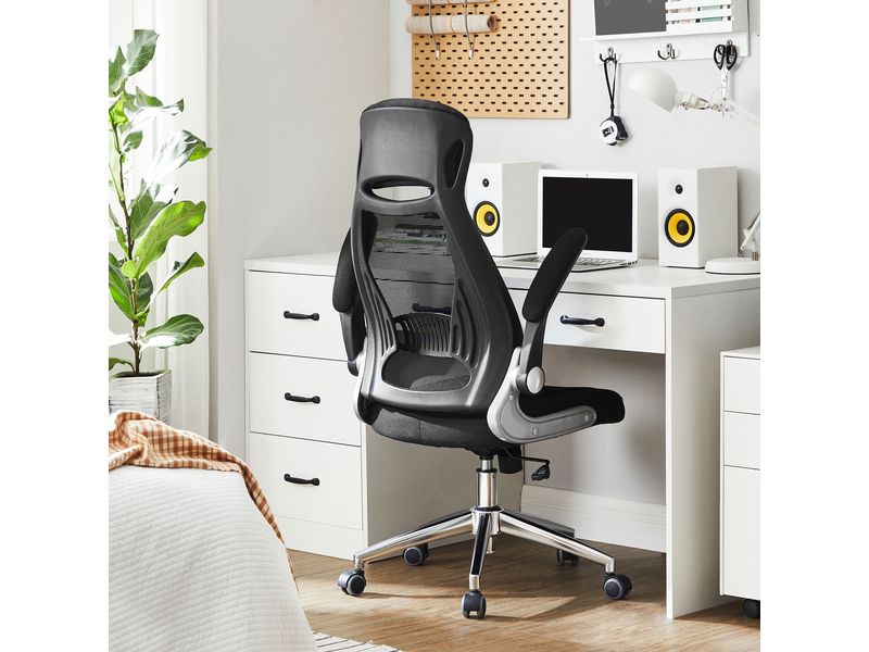 Songmics Bürostuhl mit Netzbezug, Armlehnen und Kopfstütze