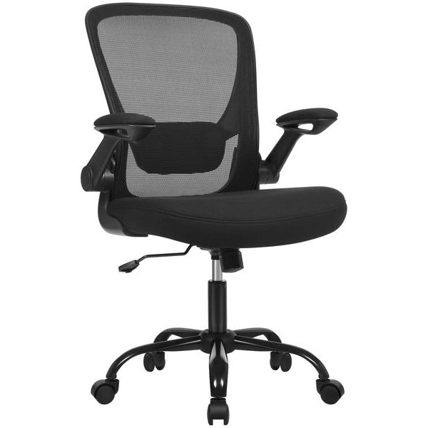 Songmics Bürostuhl mit klappbaren Armlehnen, Schwarz