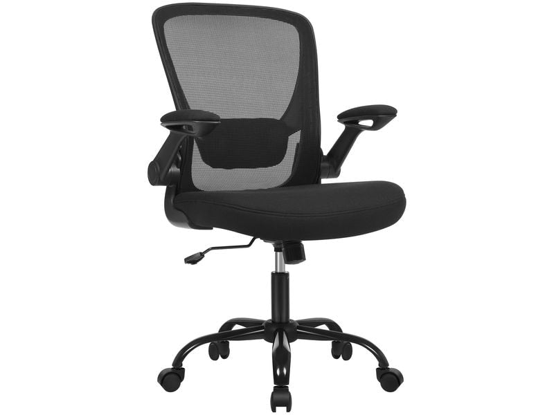 Songmics Bürostuhl mit klappbaren Armlehnen, Schwarz