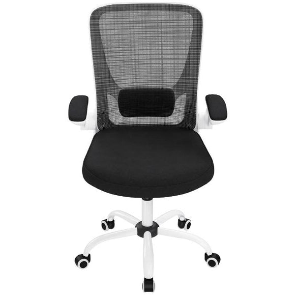 Songmics Bürostuhl mit klappbaren Armlehnen, Schwarz / Weiss