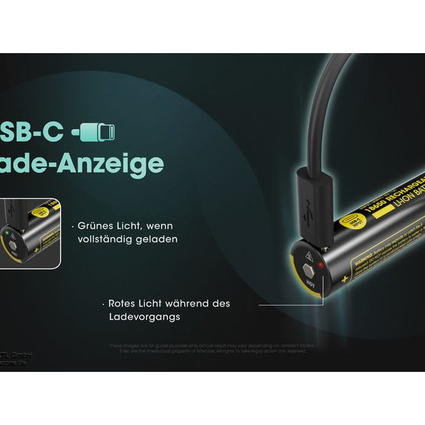 Nitecore Akku NL1836R 18650 UCB-C, 3600 mAh