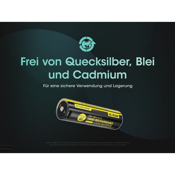 Nitecore Akku NL1836R 18650 UCB-C, 3600 mAh