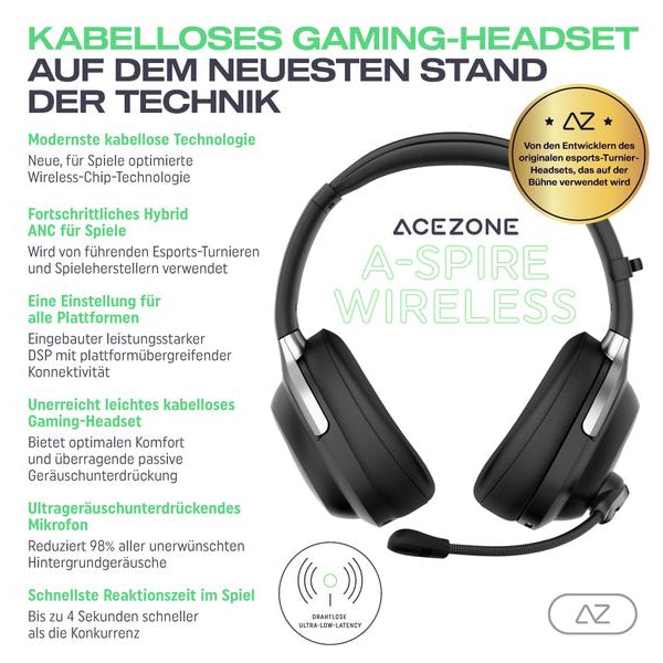 AceZone Headset A-Spire Wireless Schwarz
