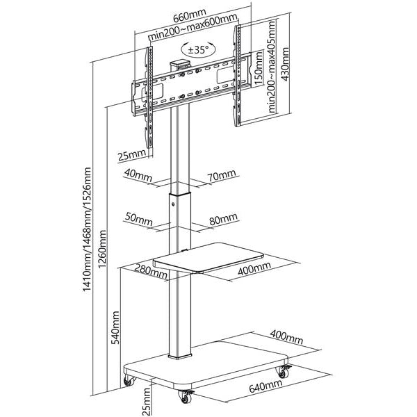 CE TV-Trolley My Wall HP 108 Weiss