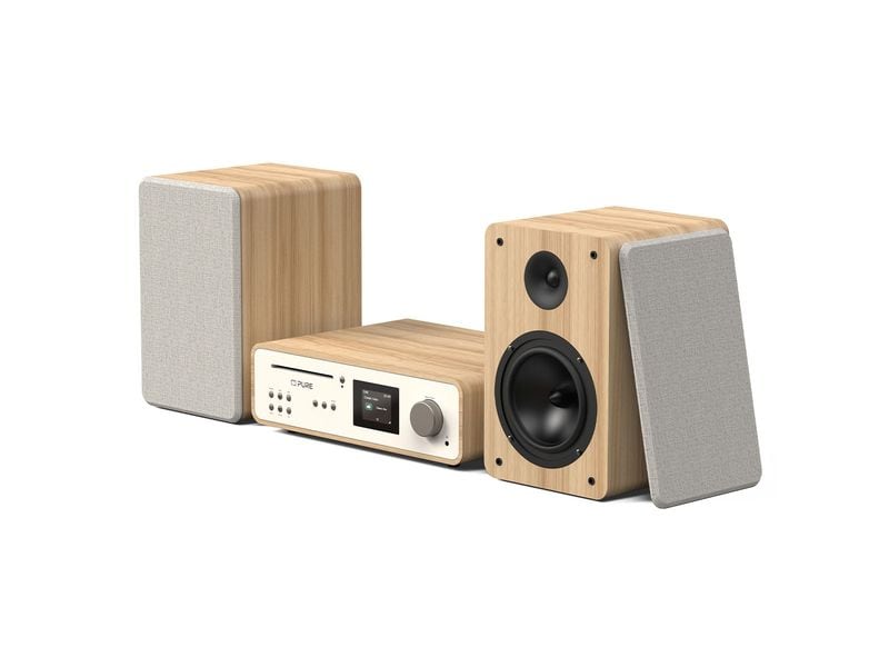 Pure Micro-HiFi Anlage Classic Stereo Eiche/Weiss