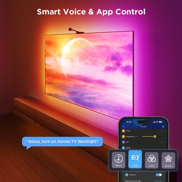 Govee Envisual TV Backlight 3S Netflix Version, RGBICW, 55