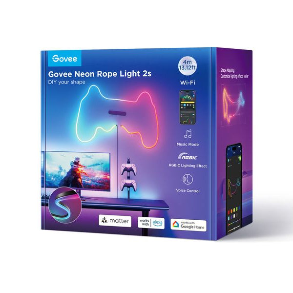 Govee LED Stripe Neon, Schwarz, 5 m, RGBIC, Matter