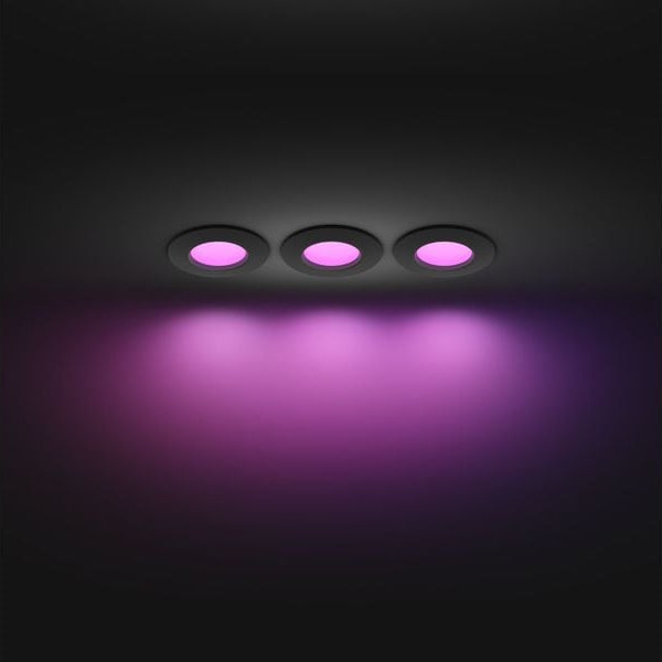 Philips Hue White & Color Ambiance Slim Recessed 90 mm 3er schwarz