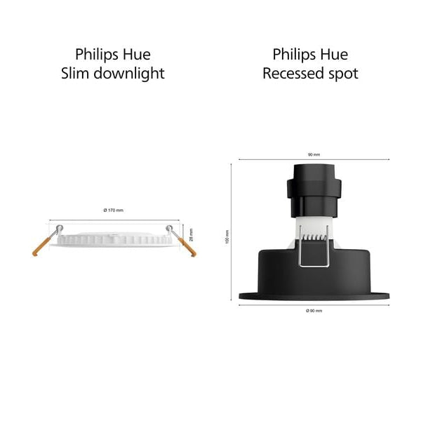 Philips Hue White & Color Ambiance Slim Recessed 170 mm weiss