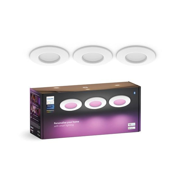 Philips Hue White & Color Ambiance Slim Recessed 90 mm 3er weiss