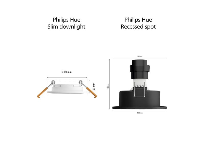 Philips Hue White &amp; Color Ambiance Slim Recessed 90 mm weiss