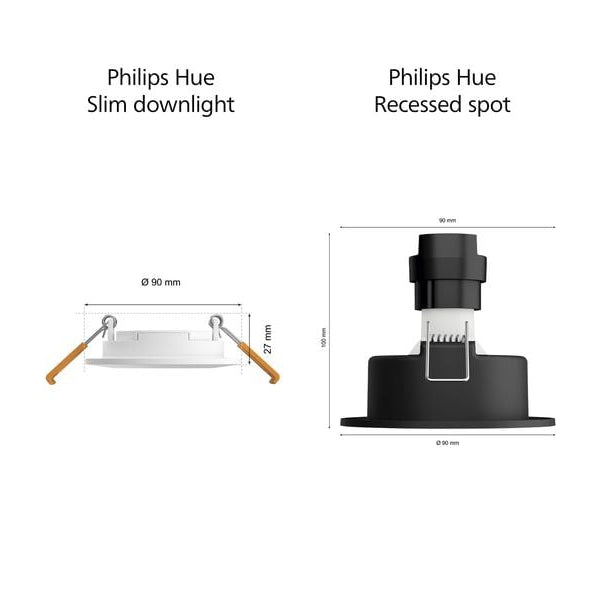 Philips Hue White & Color Ambiance Slim Recessed 90 mm 3er weiss