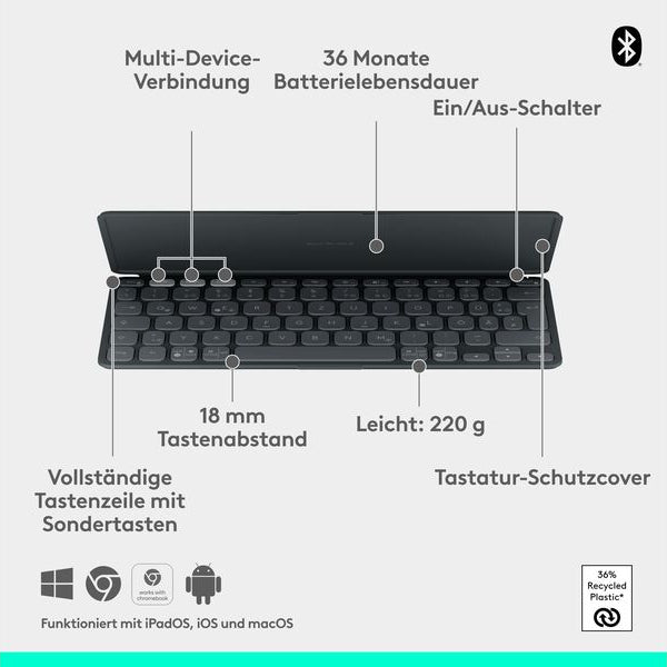 Logitech Tastatur Keys-To-Go 2 Graphite