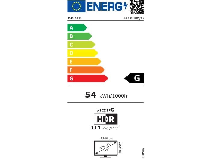 Philips TV 43PUS8309/12 43", 3840 x 2160 (Ultra HD 4K), LED-LCD