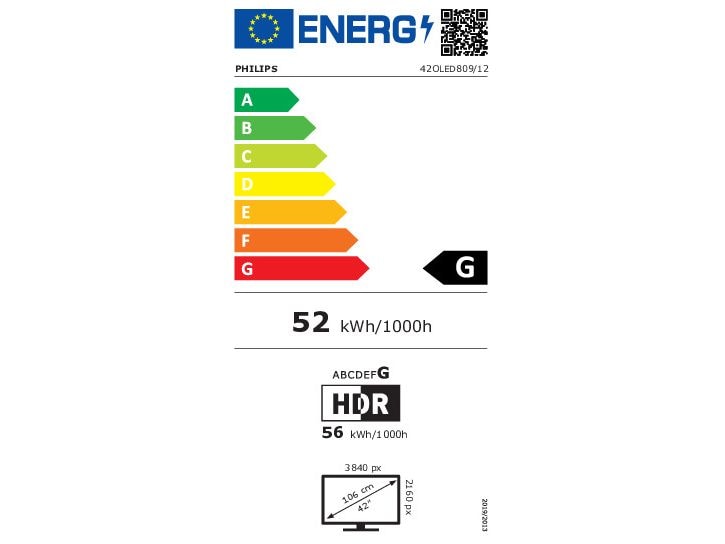 Philips TV 42OLED809/12 42", 3840 x 2160 (Ultra HD 4K), OLED