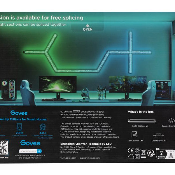 Govee Gaming Wandleuchte, RGBIC, WiFi + BT + Matter