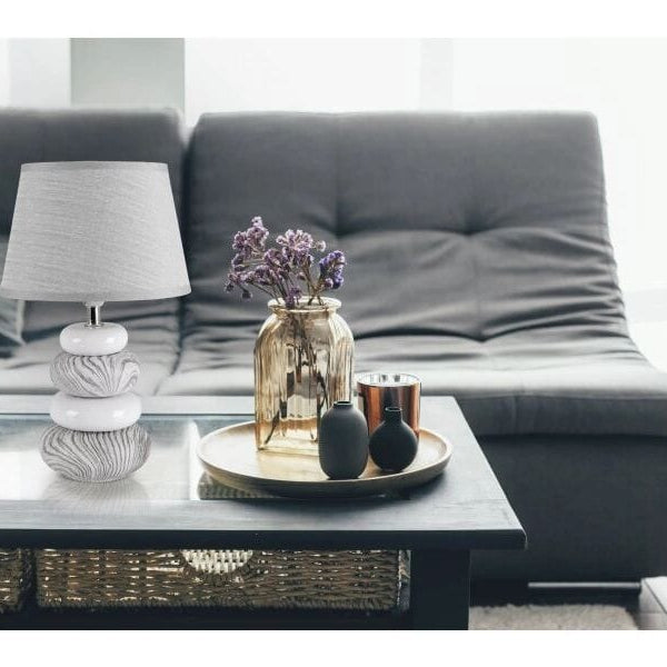 Näve Tischleuchte «Stoney» h: 31 cm Grau