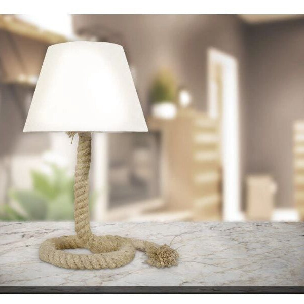 Näve Tischleuchte mit Textilschirm «Rope» 40 cm