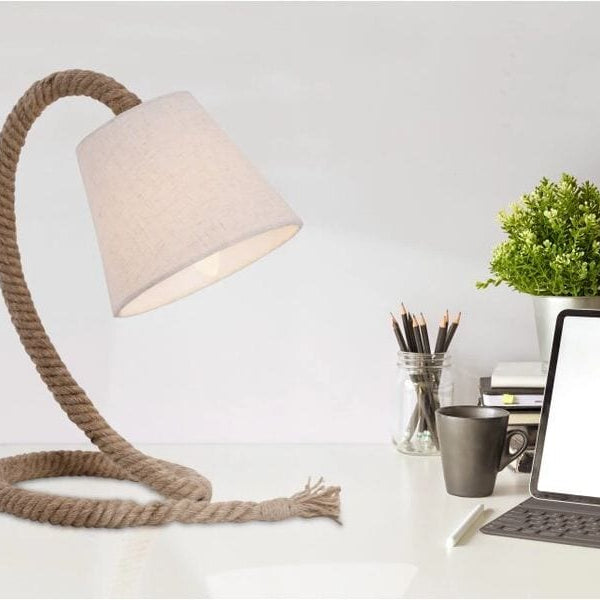 Näve Tischleuchte mit Textilschirm «Rope» 35 cm