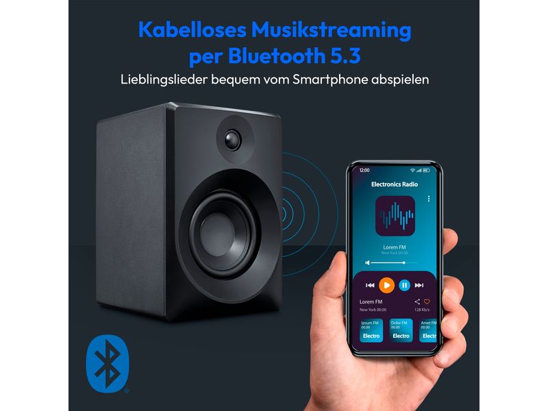 Medion Regallautsprecher Paar LIFE P61925 Schwarz