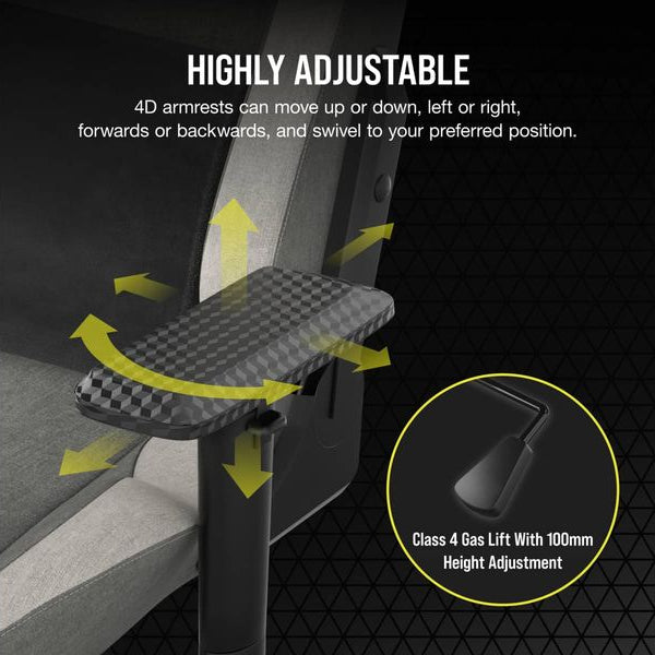 Corsair Gaming-Stuhl T3 Rush (2023) Grau/Weiss