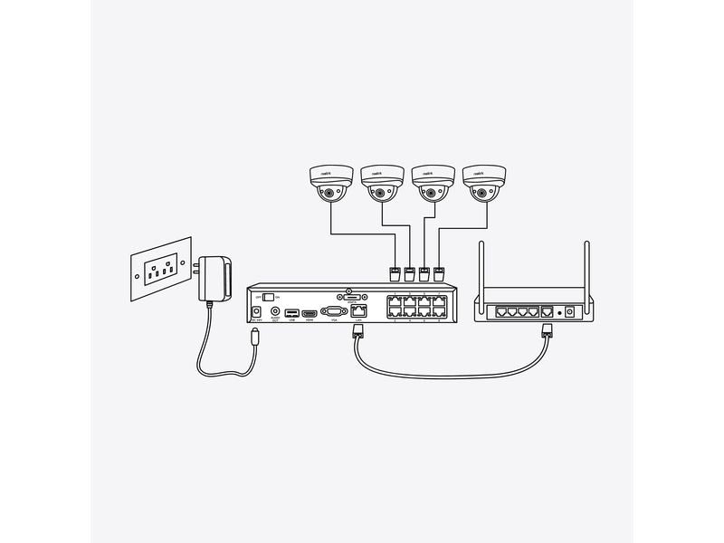 Reolink Überwachungsset NVS8-5 MB4 Bullet, inkl. 2TB Harddrive