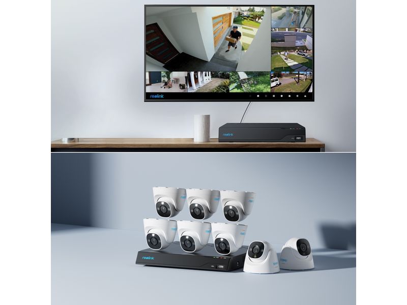Reolink Überwachungsset NVS16-8MD8 4K PoE mit 8 Kameras