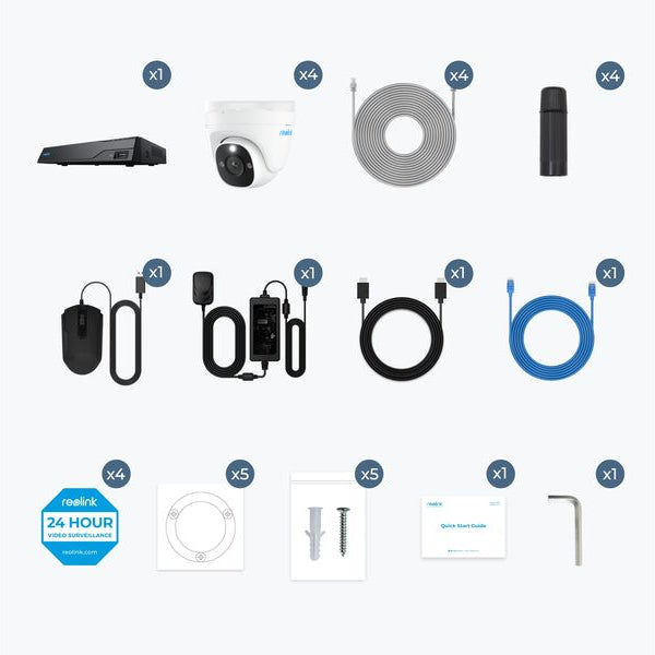 Reolink Überwachungsset NVS8-8MD4 Dome, inkl. 2TB Harddrive