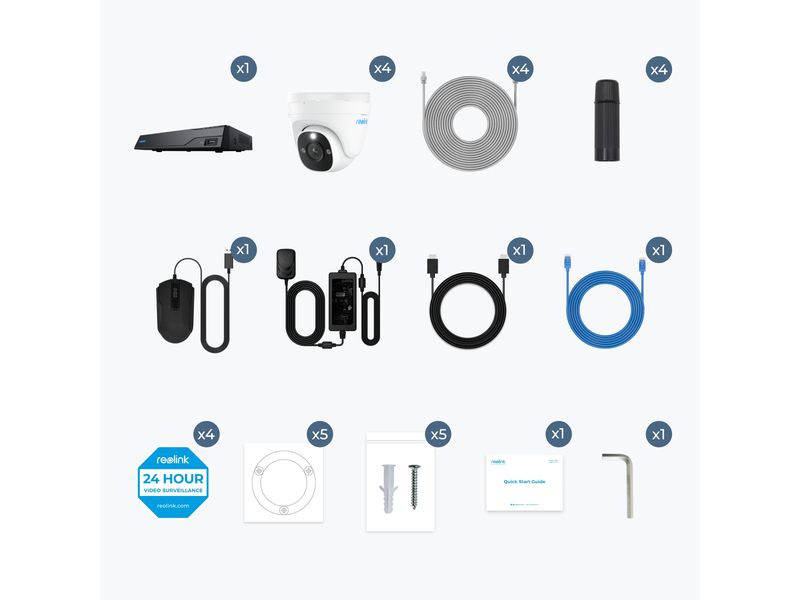 Reolink Überwachungsset NVS8-8MD4 Dome, inkl. 2TB Harddrive