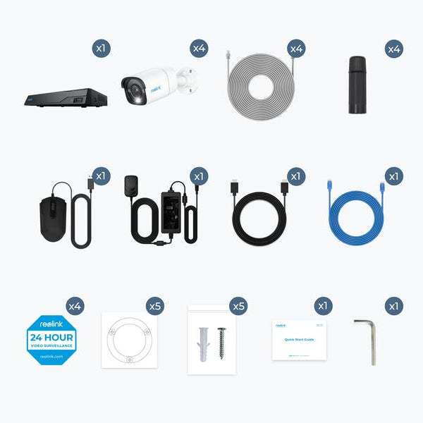 Reolink Überwachungsset NVS8-8 MB4 Bullet, inkl. 2TB Harddrive