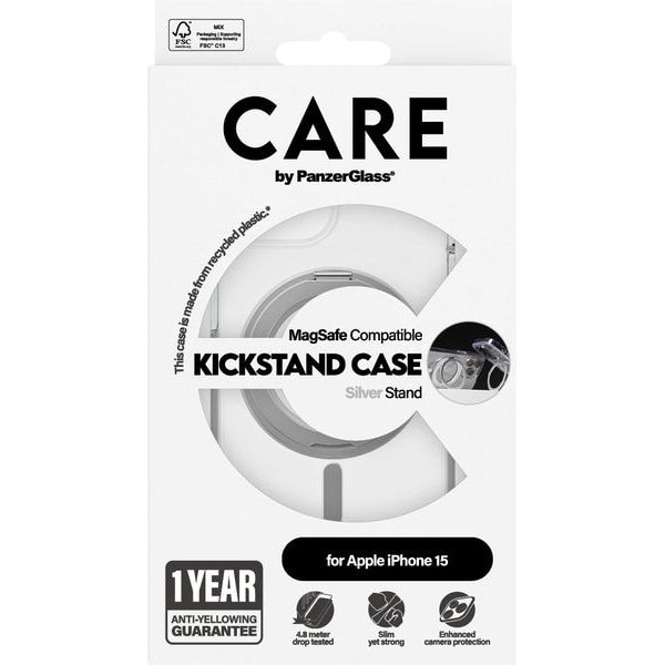 CARE Back Cover Feature Kickstand iPhone 15 Silber