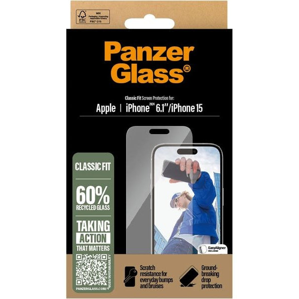 Panzerglass Displayschutz Classic Fit iPhone 15/16