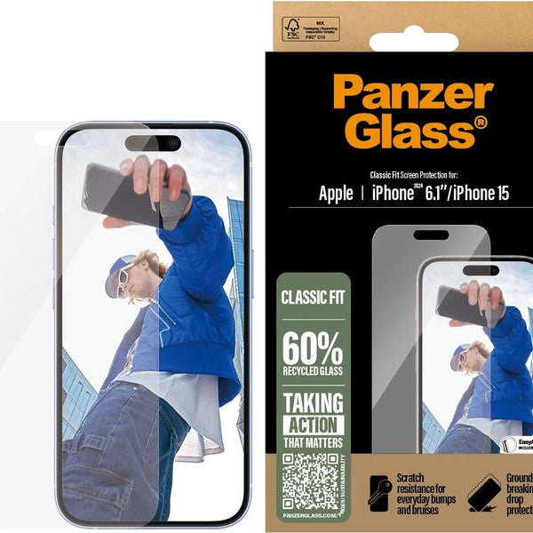 Panzerglass Displayschutz Classic Fit iPhone 15/16