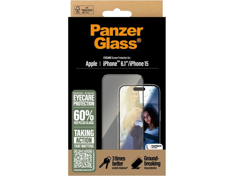 Panzerglass Displayschutz Ultra Wide Fit EyeCare iPhone 15/16